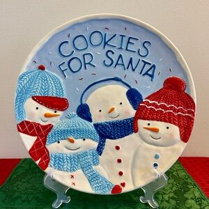 NWOT Festive Snowman Cookie Plate